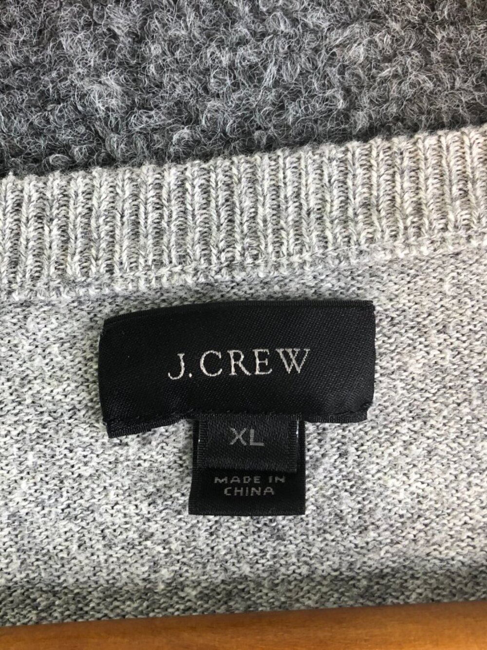 J Crew Sweater Mens Extra Large Gray Crew Neck Long Sweatshirt Cotton - Picture 2 of 8